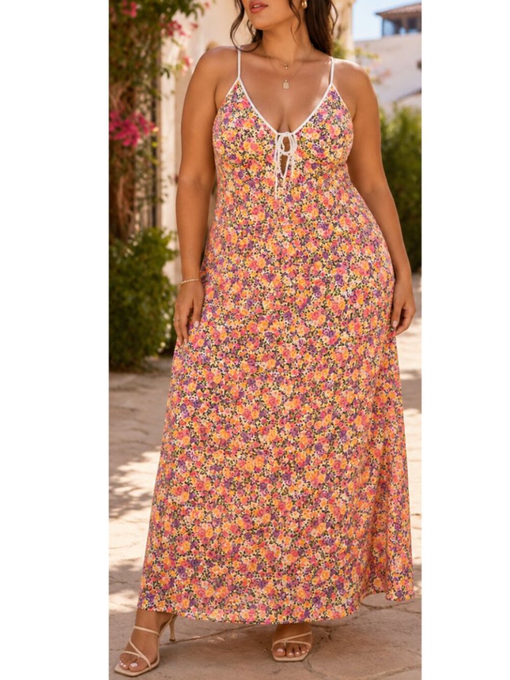RESA - Floral Maxi Dress, Size XL